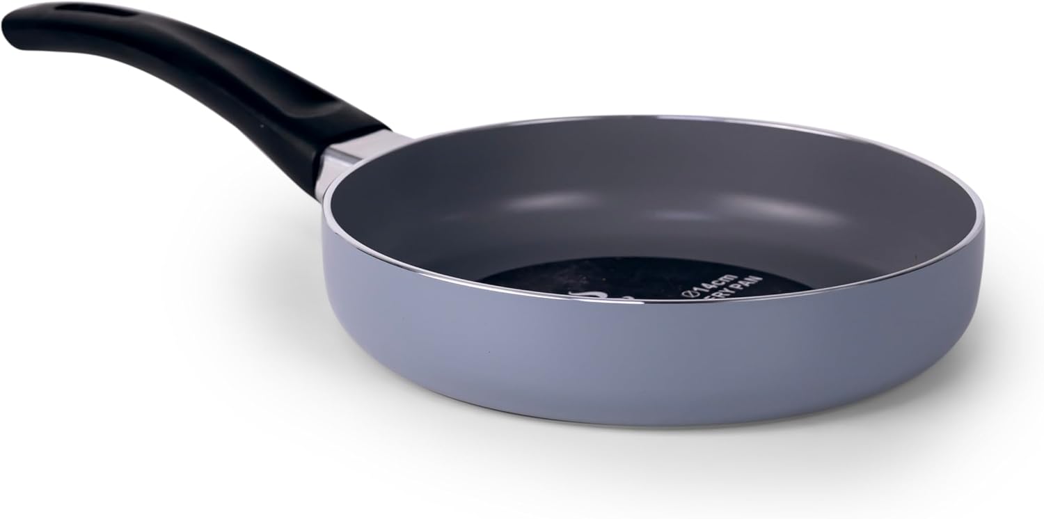 wilson mini frying pan, 14 cm aluminum non stick fry pan sauté pan frying pan grey blue