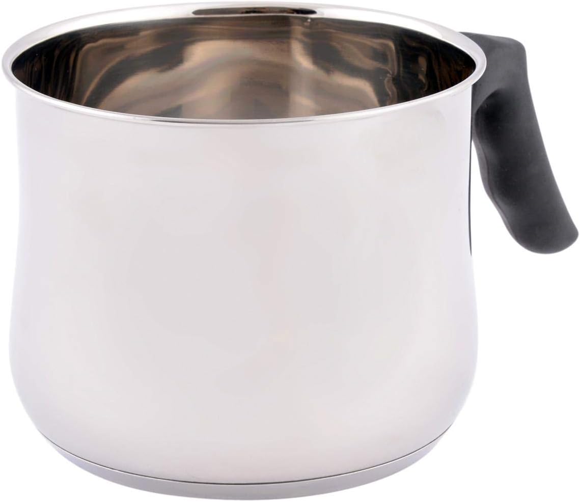wilson jy 074 milk pan, silver/black, 14 cm, stainless steel