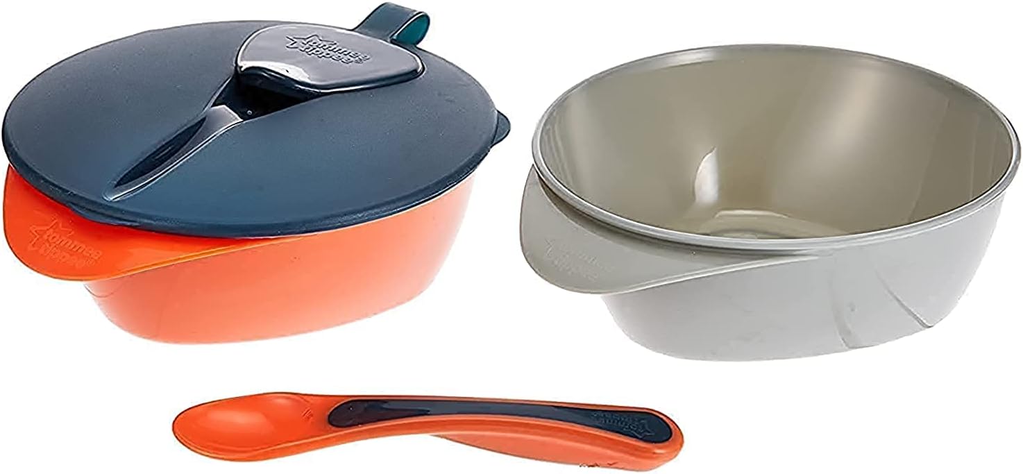 tommee tippee explora easy scoop feeding bowls lid and spoon, assorted tt446718