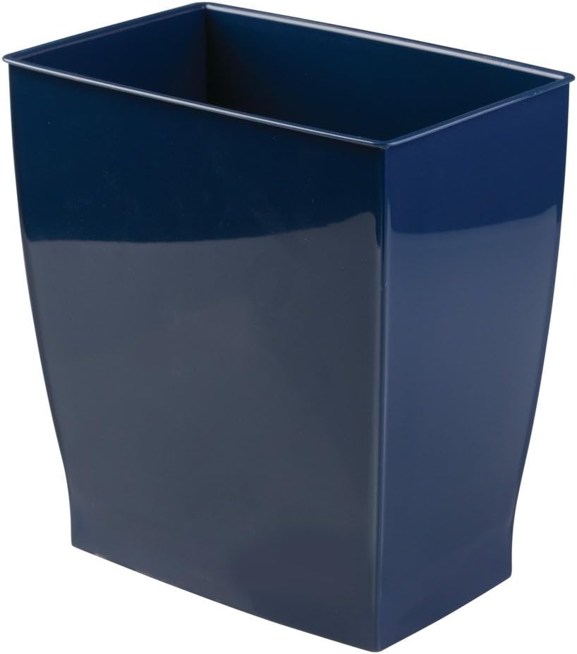 interdesign mono wastebasket trash can rectangular, navy