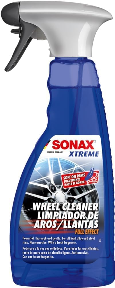 sonax xtreme wheel cleaner 500ml acid free car rim cleaner for steel, alloy, chrome wheels with citrus scent