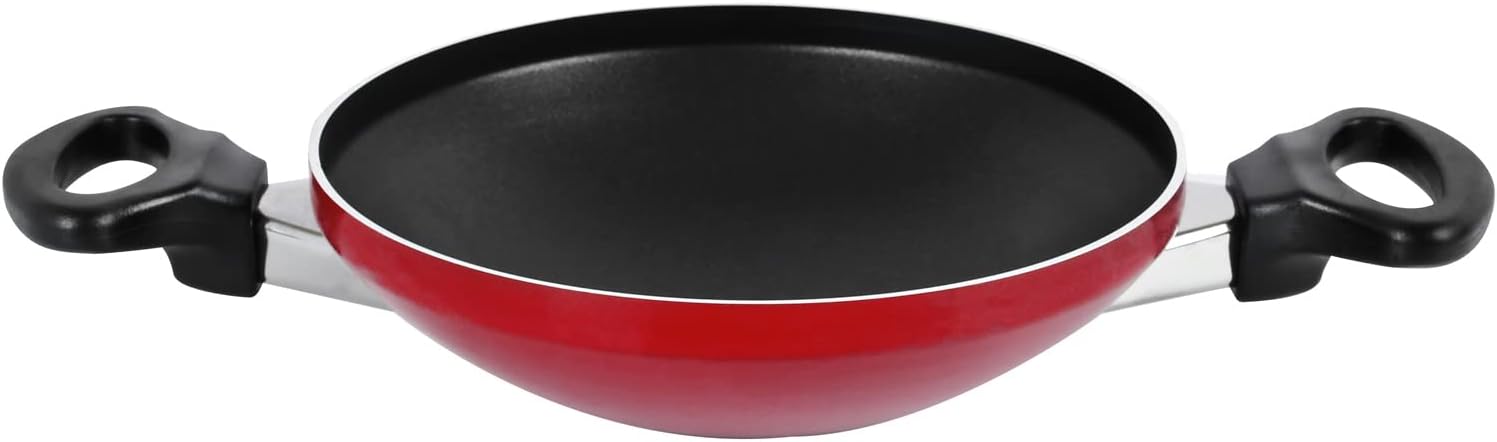 prestige appachatti with stainless steel lid, 20 cm, red