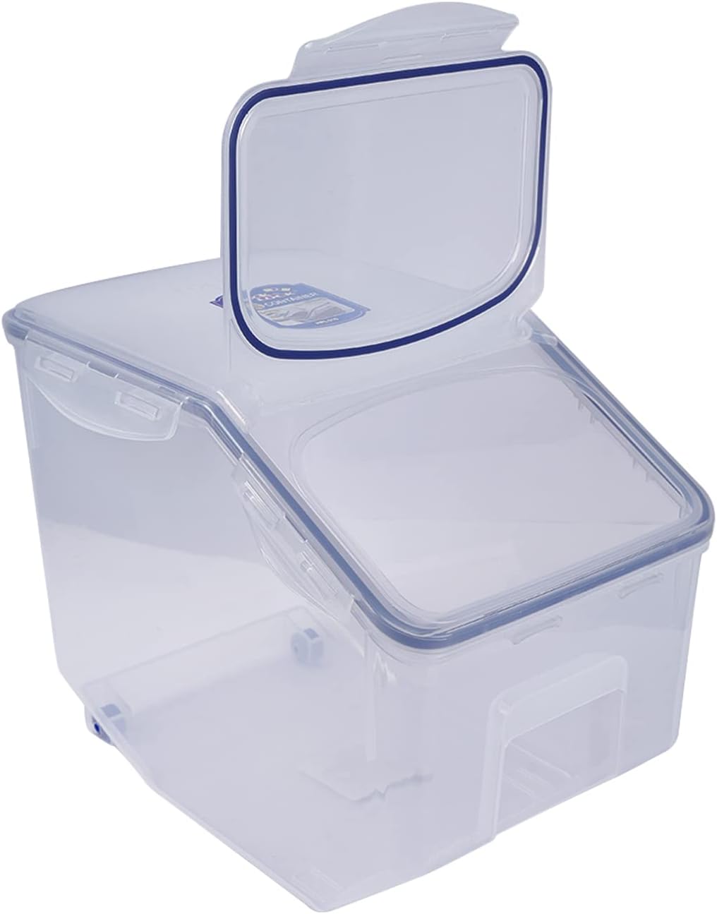 locknlock lock & lock hpl510 bulk storage bins food storage container with wheels, clear, w 13.5 x h 11.0 x l 8.9 cm, 50.7 cup, polypropylene