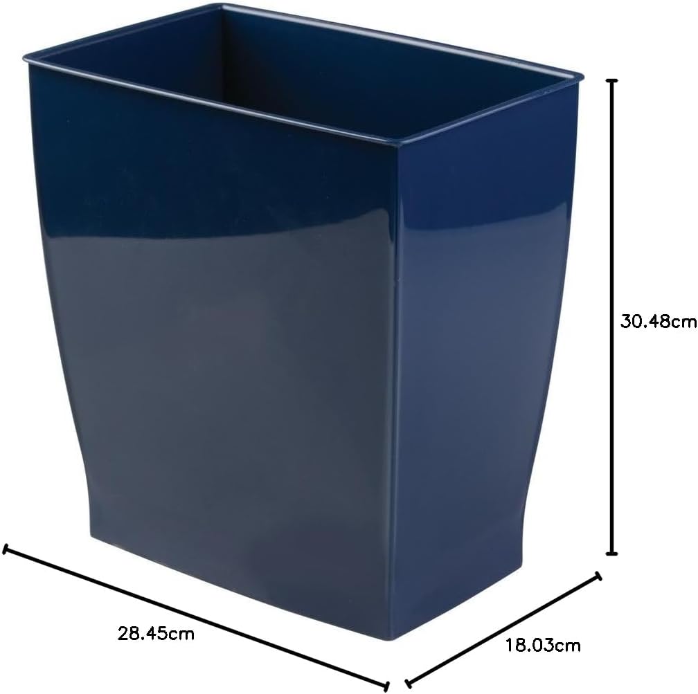 interdesign mono wastebasket trash can rectangular, navy