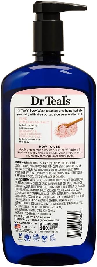 dr teal's epsom salt body wash pink himalayan 710ml