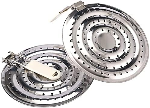 dele 2 pack double thickening heat diffuser reducer flame guard simmer plate, stainless steel for electric and gas stovetops