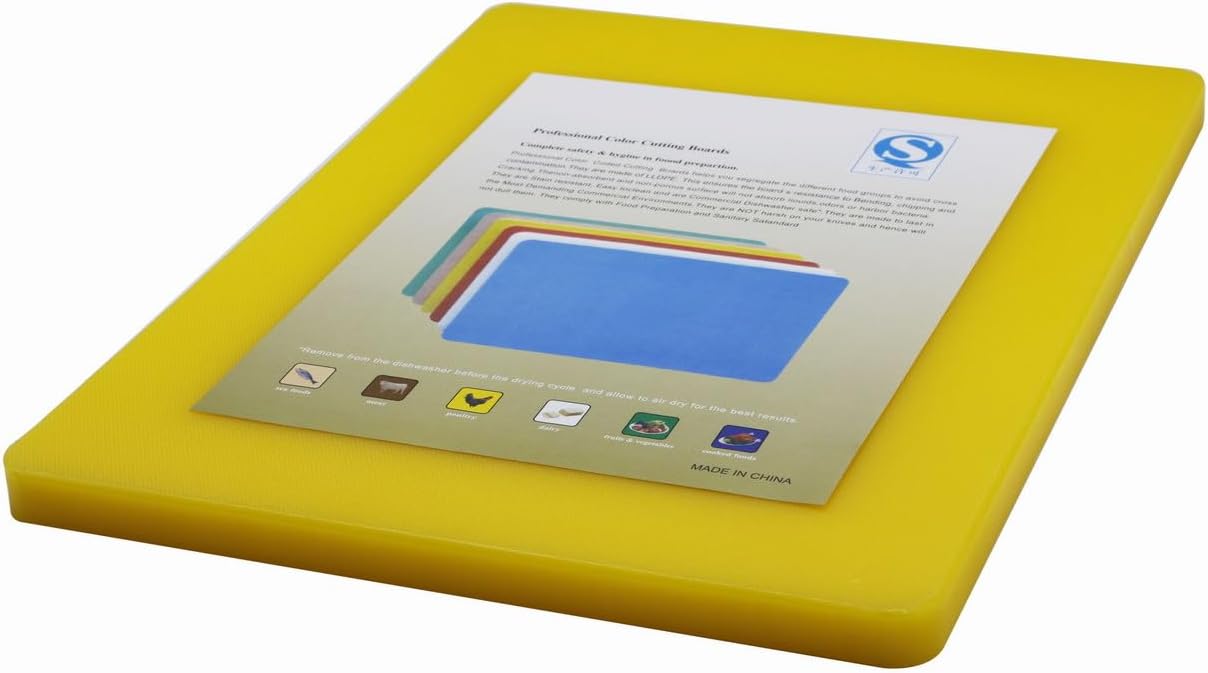 grace commercial polypropylene plastic cutting board size 60cmx40cmx2cm (yellow)