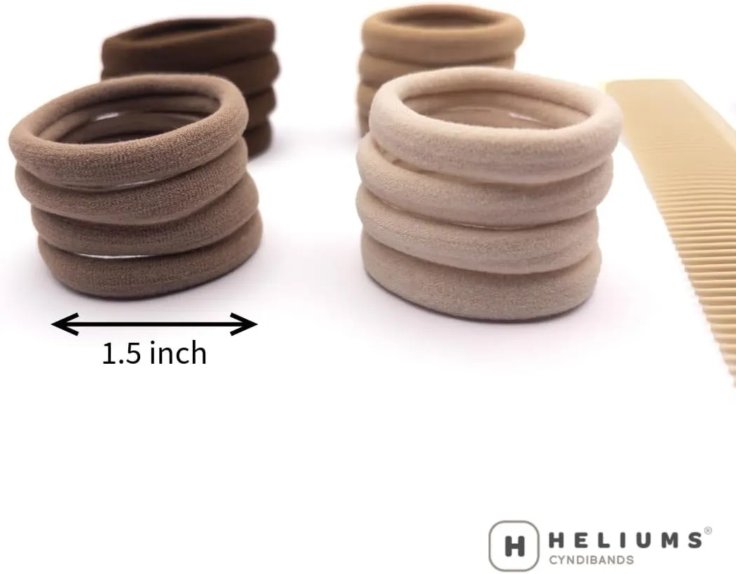 cyndibands black: soft and stretchy seamless elastic fabric no metal ponytail holders 12 hair ties (black)