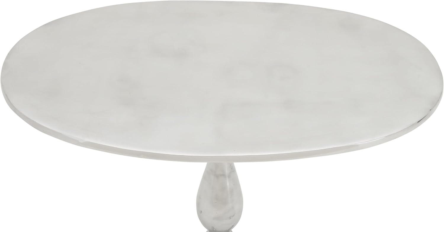 deco 79 aluminum oval accent table, 22 by 19 inch
