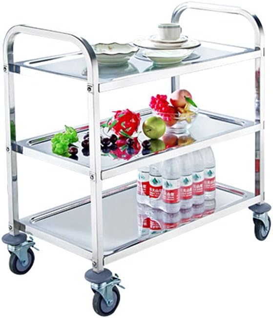 grace kitchen commercial heavy duty service trolley 3 tiers stainless steel kitchen cart trolley