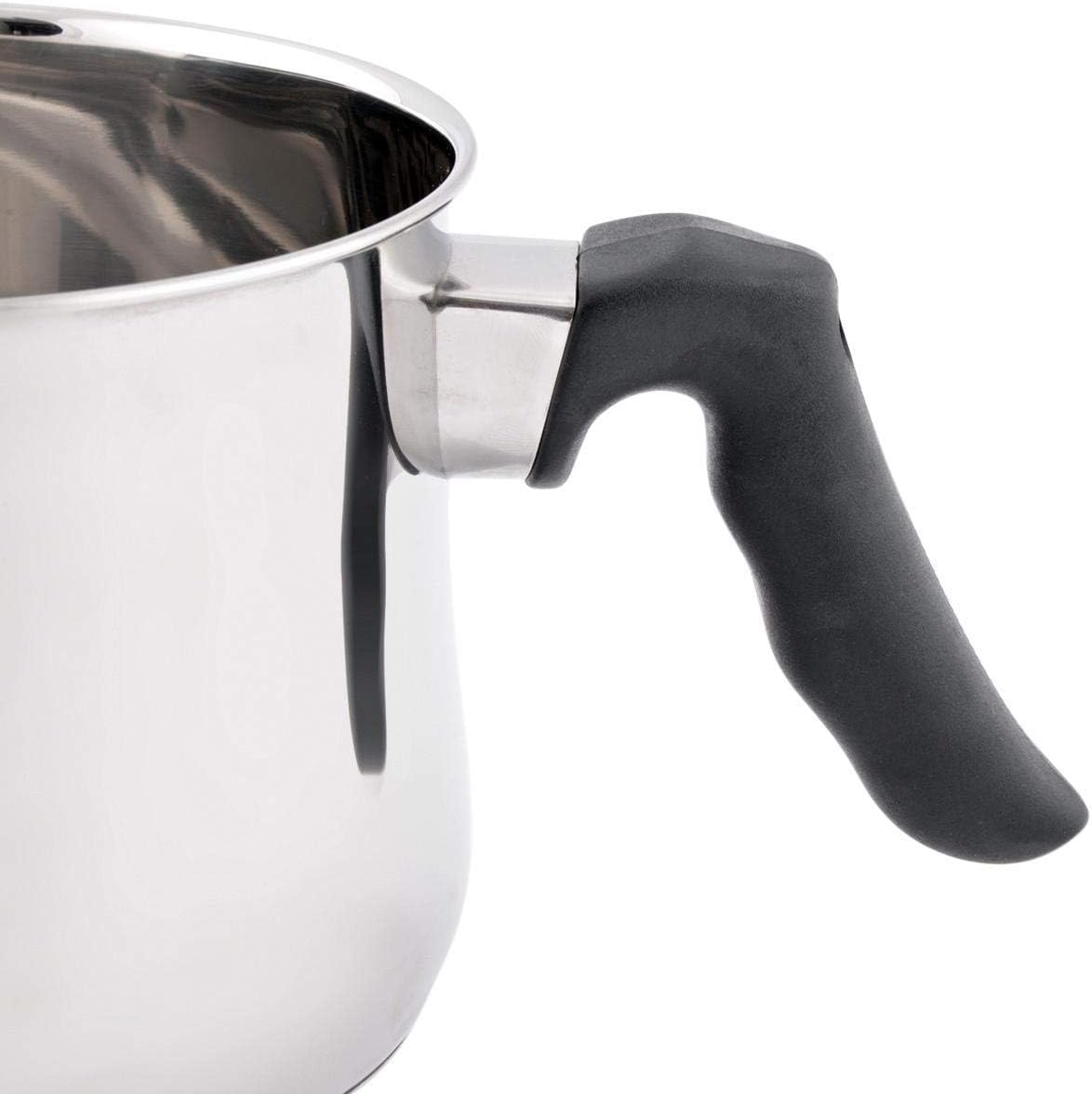 wilson jy 074 milk pan, silver/black, 14 cm, stainless steel