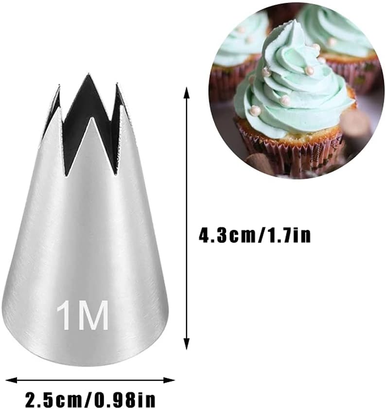 bmaacye icing piping tip set,3 large decorating tips stainless steel,diy cream rose flower piping tips,cupcake pastry tips for cake decorating(1m 2d 2f)