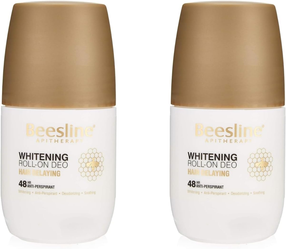 beesline hair delaying whitening roll on deodorant 48h 1+1 free