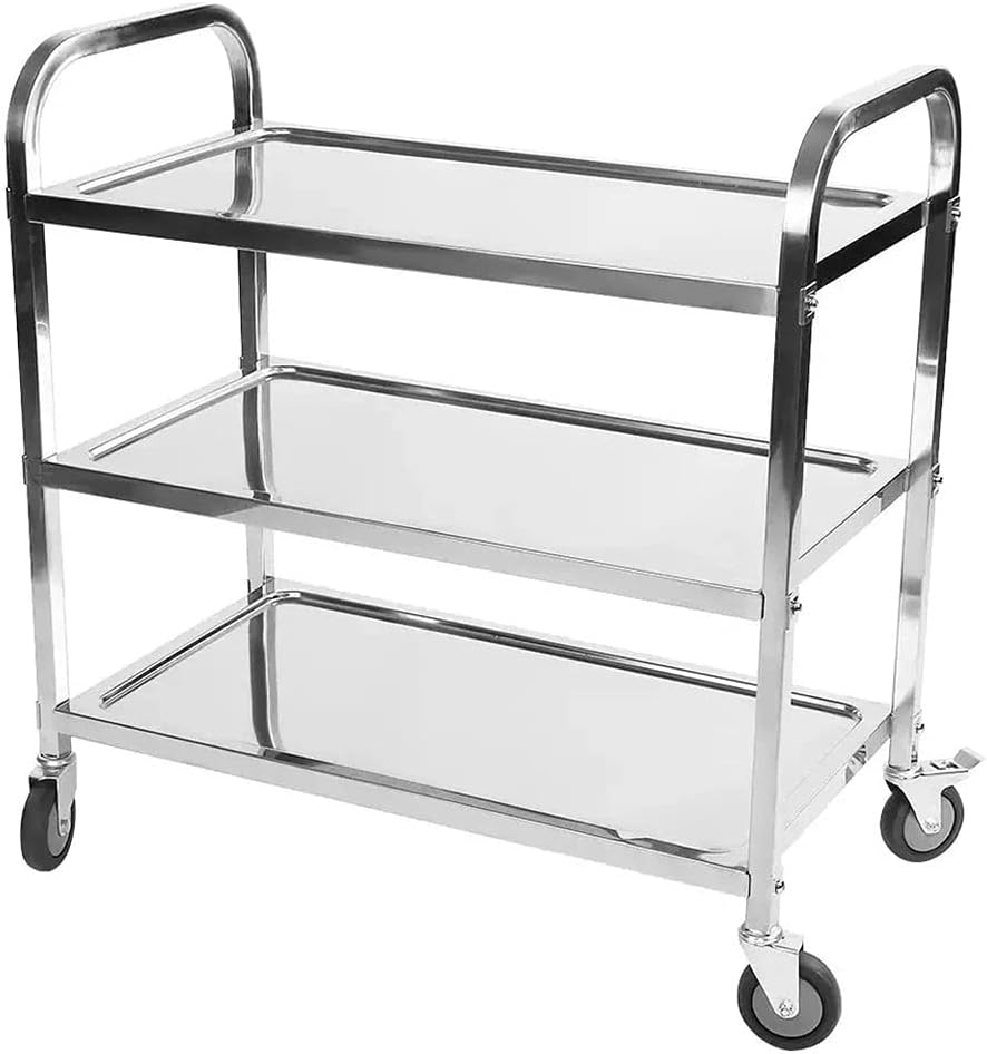 grace kitchen commercial heavy duty service trolley 3 tiers stainless steel kitchen cart trolley