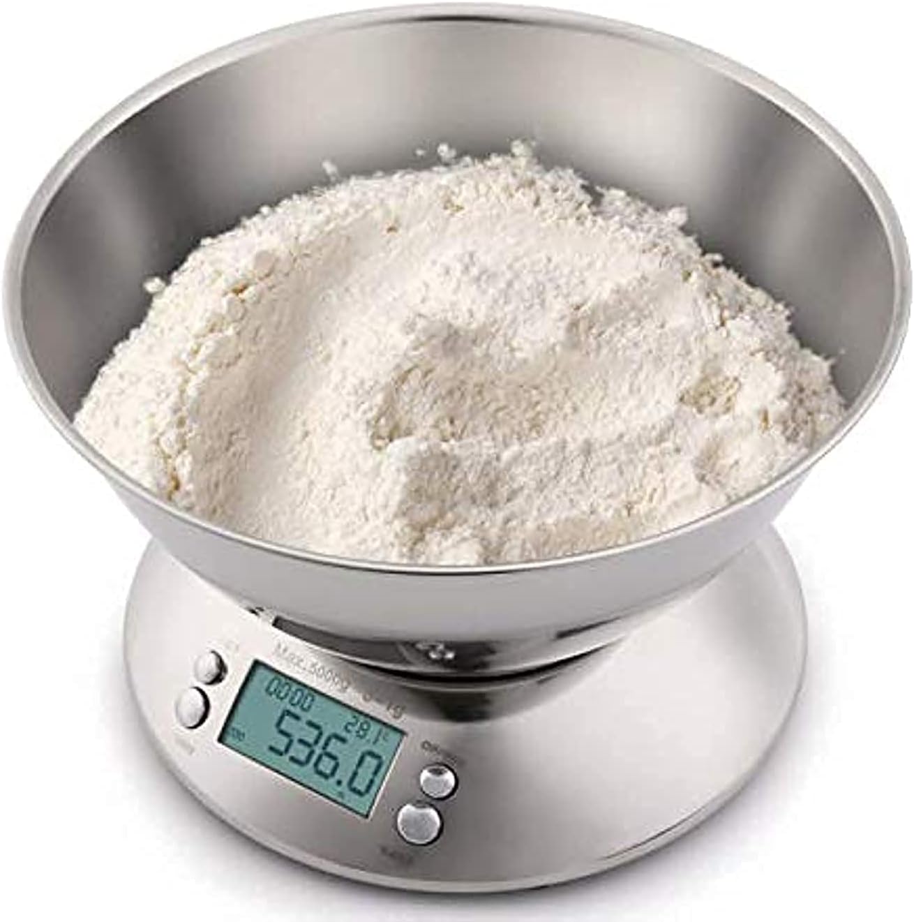 skeido stainless steel kitchen scales electronic digital weight scale cooking tool food balance cuisine precision with bowl 5kg 1g