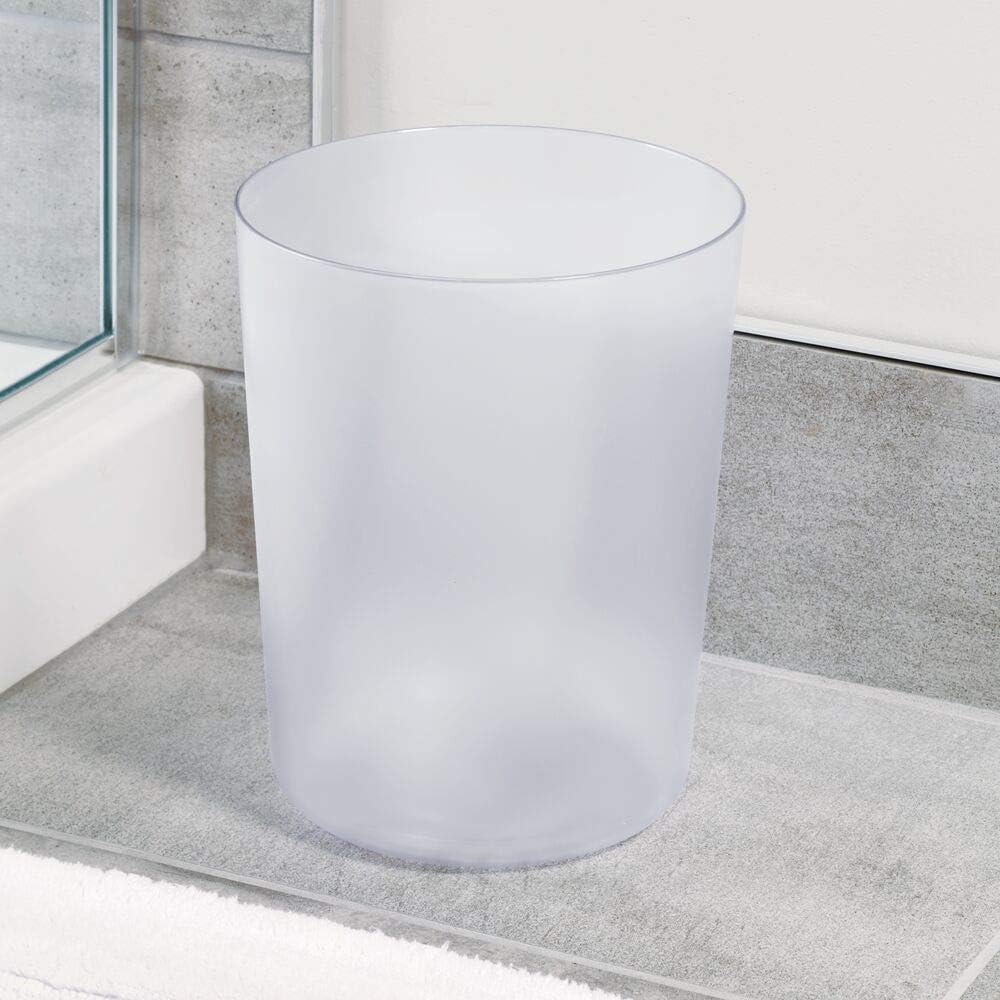 idesign finn bpa free plastic round waste basket 7.64" x 10", clear