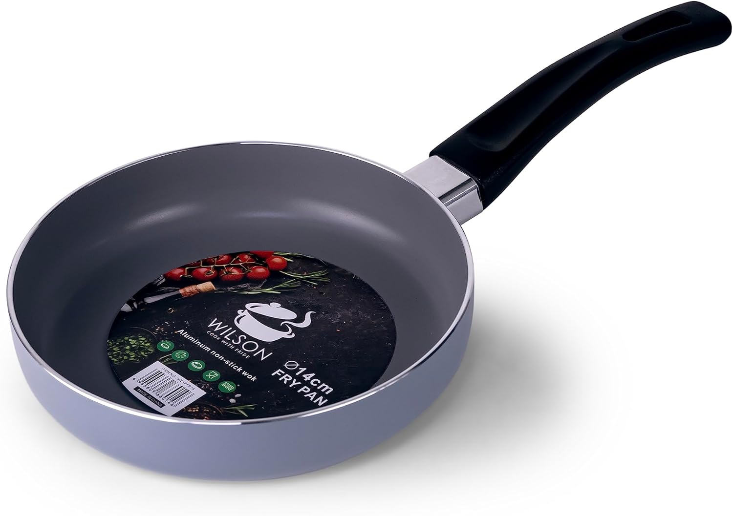 wilson mini frying pan, 14 cm aluminum non stick fry pan sauté pan frying pan grey blue