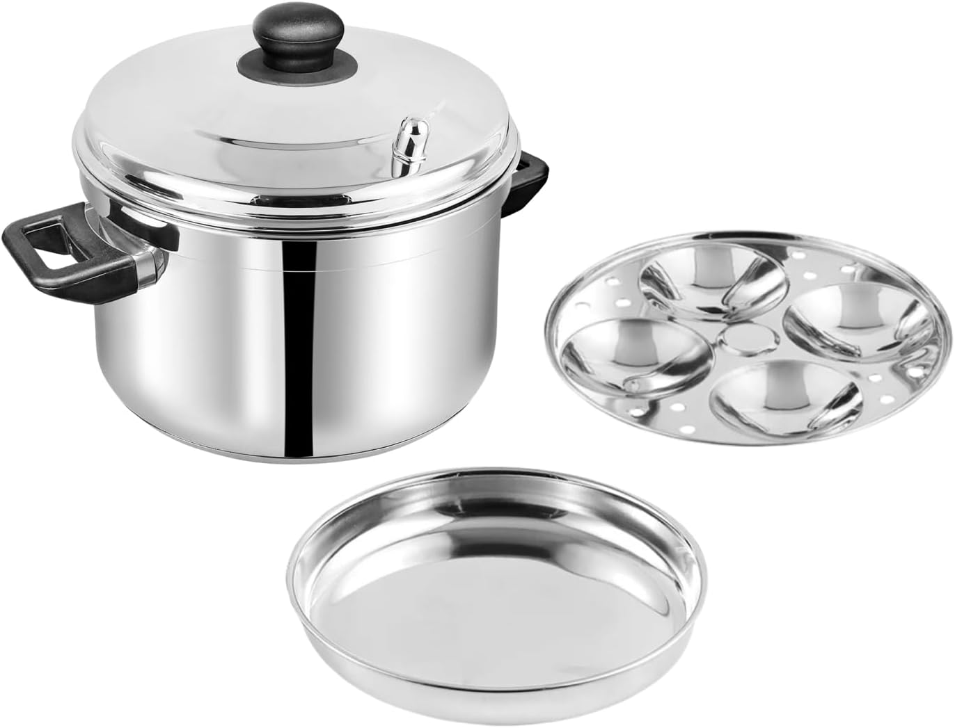 vinod stainless steel multipurpose pot large 4 idly / 4 dhokla stand, vic003, idli cooker, idli maker, idli steamer