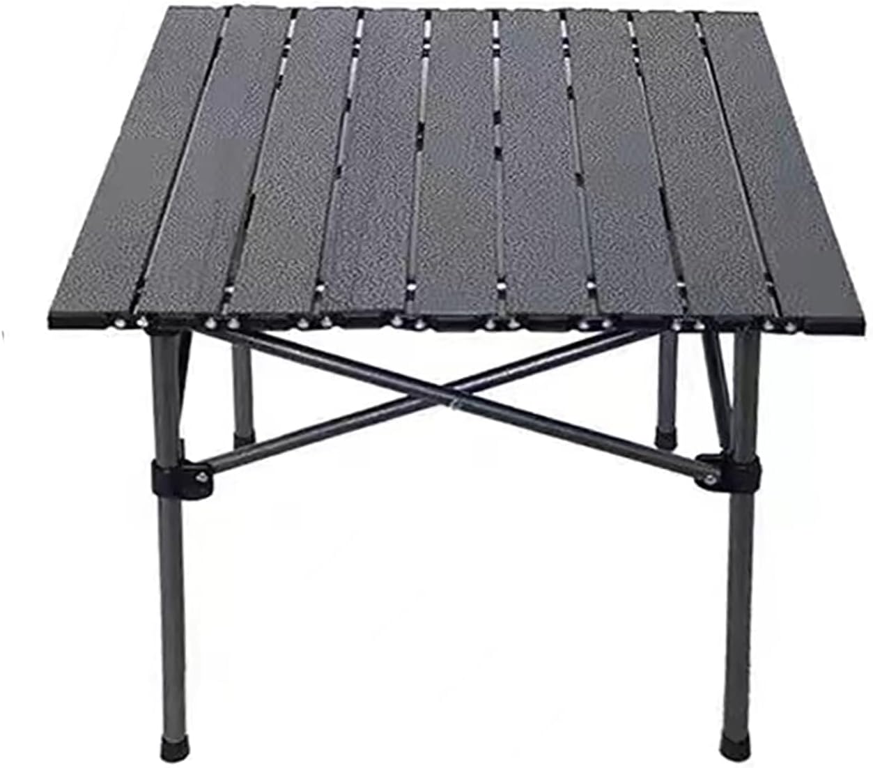 sky touch outdoor camping folding table，lightweight folding table with aluminum table top and carry bag, easy to carry, perfect for outdoor, picnic, cooking, beach, hiking, fishing（53×51×50cm）