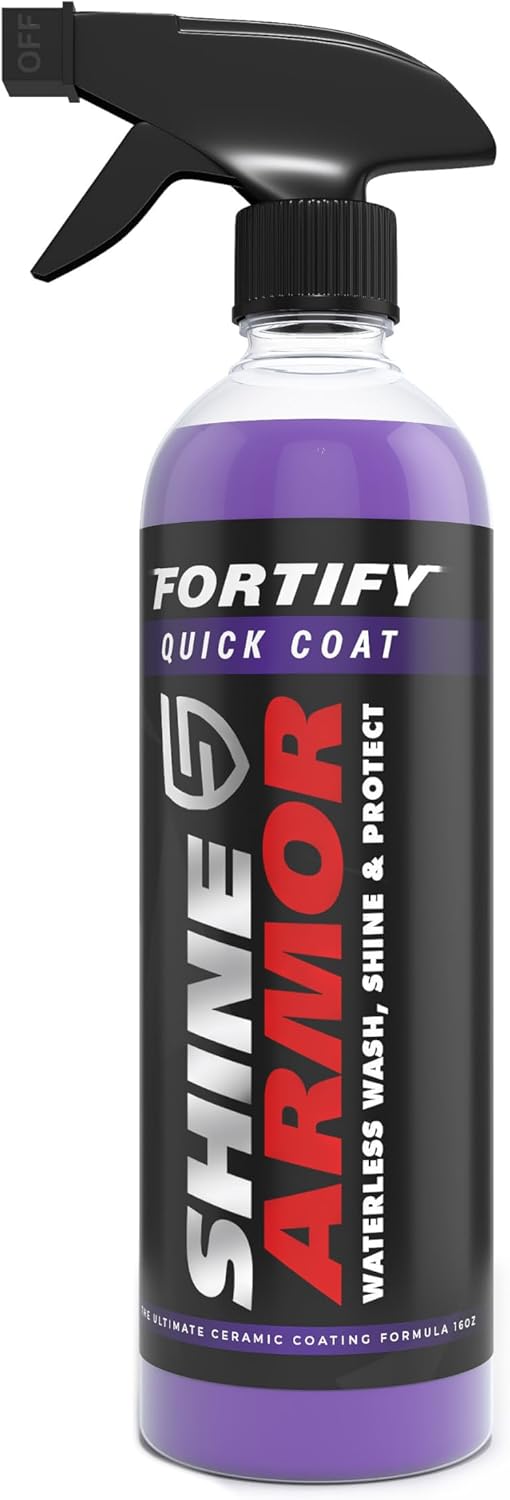 shine armor fortify quick coat ââ‚¬â€œ ceramic coating car wax spray waterless car wash & wax hydrophobic top coat polish & polymer paint sealant protection