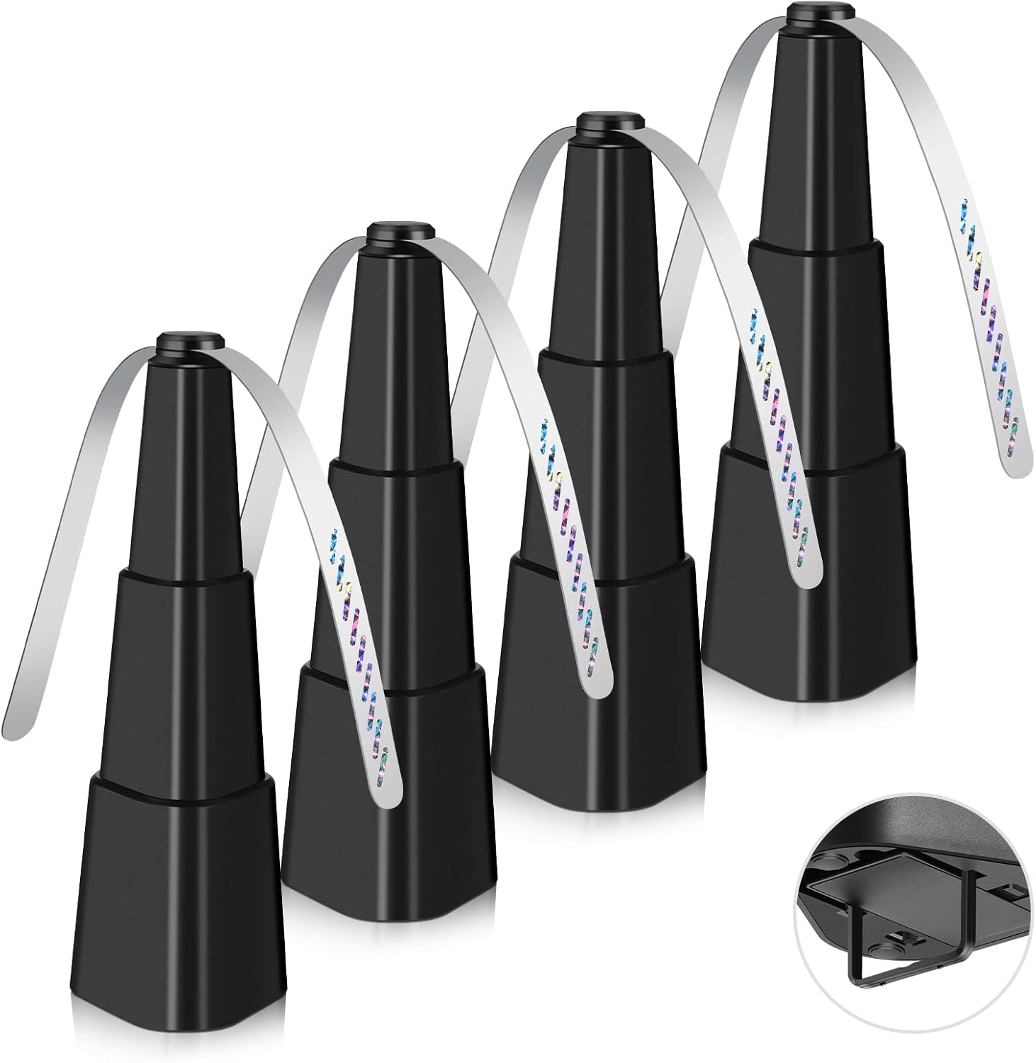 amiaedu fly fans, repellent outdoor indoor keep flies away, table top fan fly spinner with holographic blades for picnic patio home, 4 pack