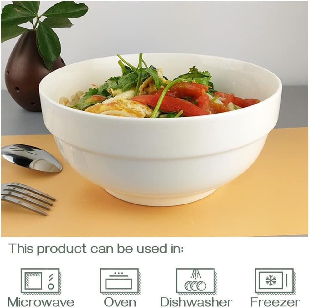 porcelain serving bowls, 1890/1240/650/355ml nesting bowls, white ceramic bowl sets, versatile bowls for kitchen, scratch resistant, thick edge non slip design, oven & microwave & dishwasher safe