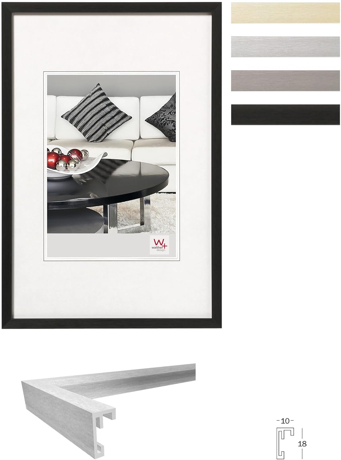 walther design aj460d chair, aluminum frame 15.75x23.50 inch (40x60 cm), steel