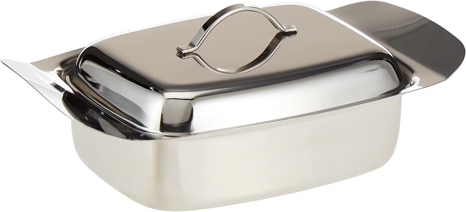 raj stainless steel butter dish with lid, 19 cm x 12 cm x 5 cm, silver, kts034, butter dish , ideal butter keeper