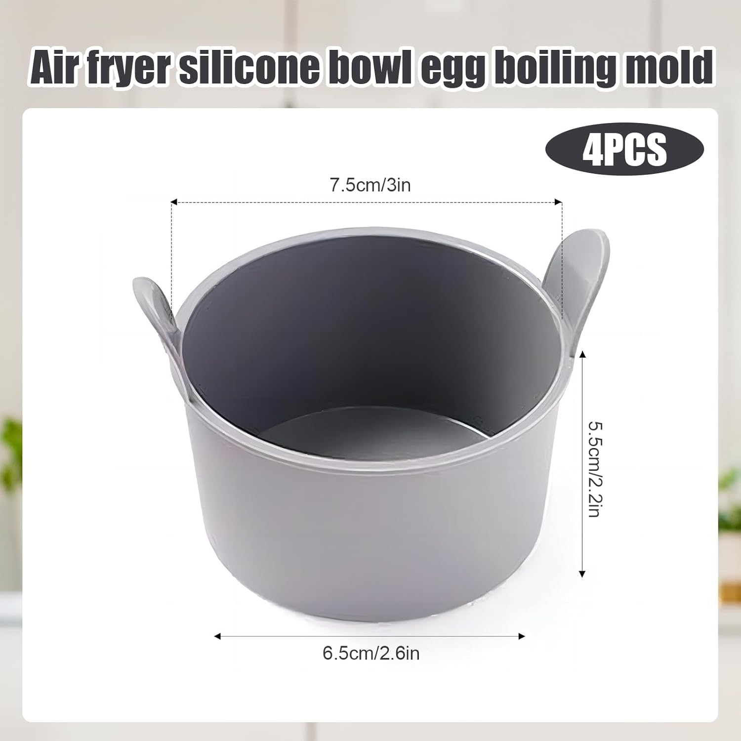 fadcaer 4 pcs ramekins for air fryer silicone large muffin cases nonstick egg poacher silicone mould bakeware easy release ramekins baking cups for muffin cupcakes eggs pudding (color a 4pcs)