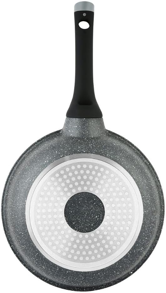 prestige essentials granite non stick set combo | 24cm + 28cm fry pan set | induction cookware set 2 pieces black