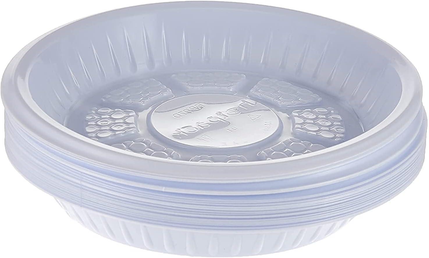 hotpack disposable food serving plastic round plate white 7 inches, 25 pieces