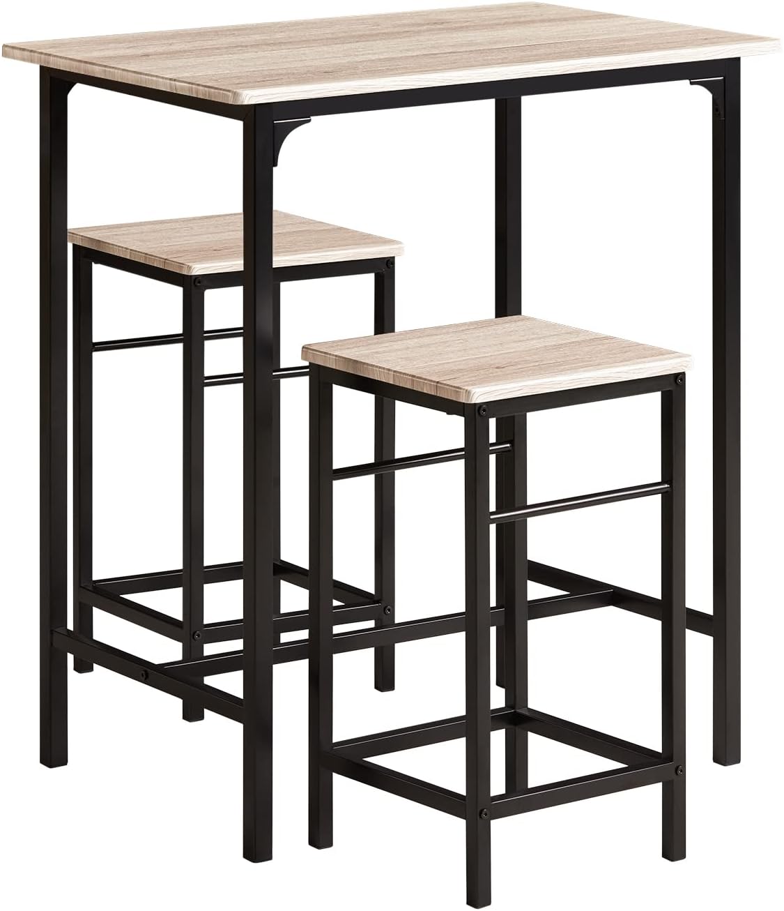 sobuy （uae stock）ogt10 n, 3 piece dining set,dining table with 2 stools,home kitchen breakfast table,kitchen counter with chairs
