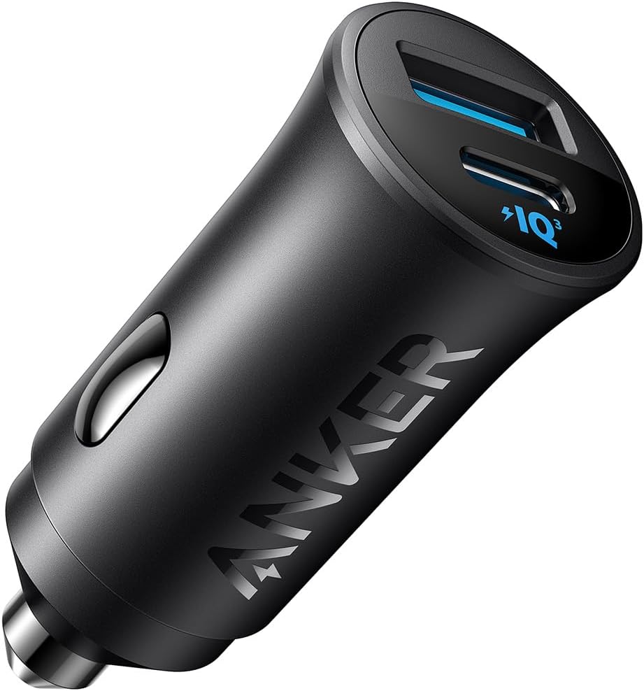 anker usb c car charger, 30w 2 port type c car adapter, iphone car charger with poweriq 3.0, for iphone 16/15/14/13/12 series, samsung galaxy s23/s22/s21 series, ipad pro, airpods, huawei and more