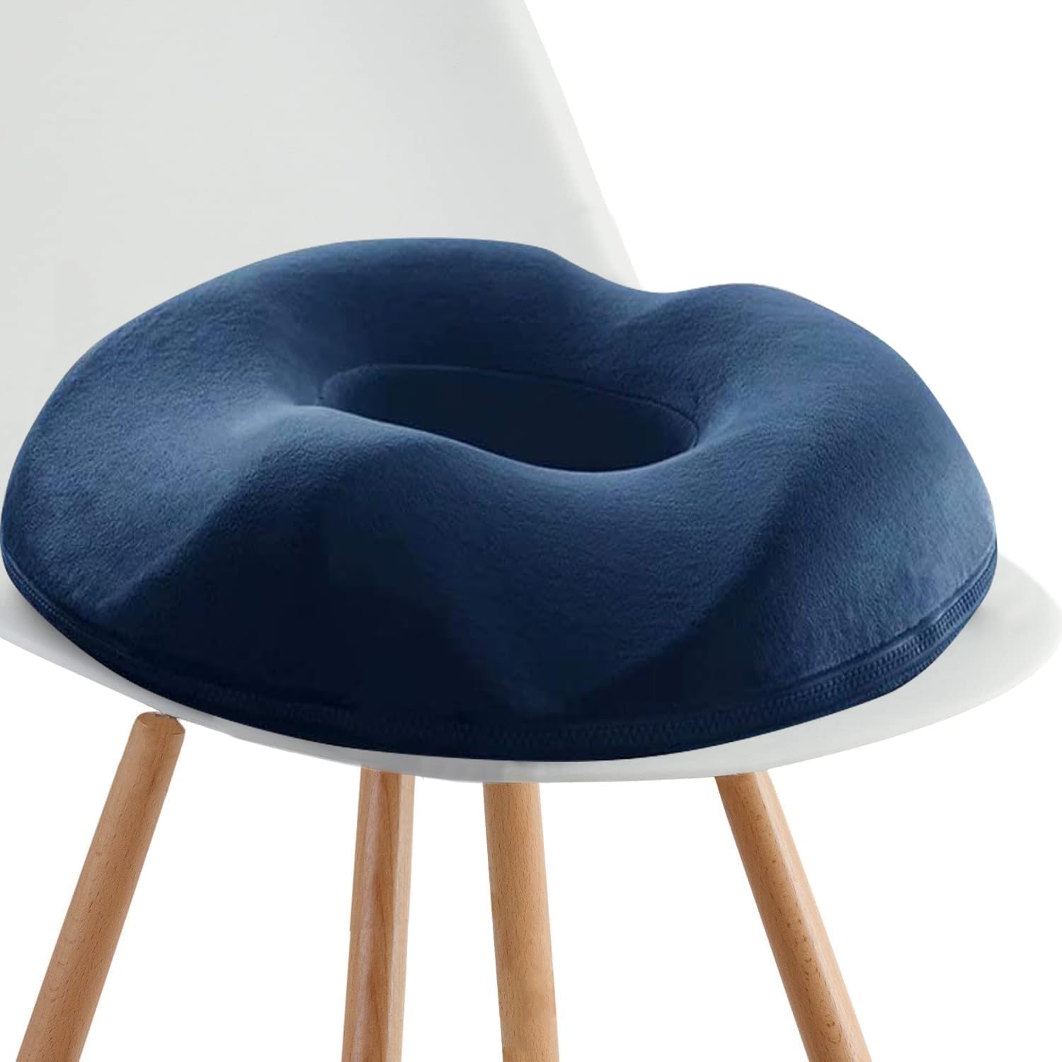 gluckluz donut pillow memory foam seat cushion coccyx pain relief car seat pads for office airplane hemorrhoid prostate pregnancy post natal post surgery sciatica (blue)