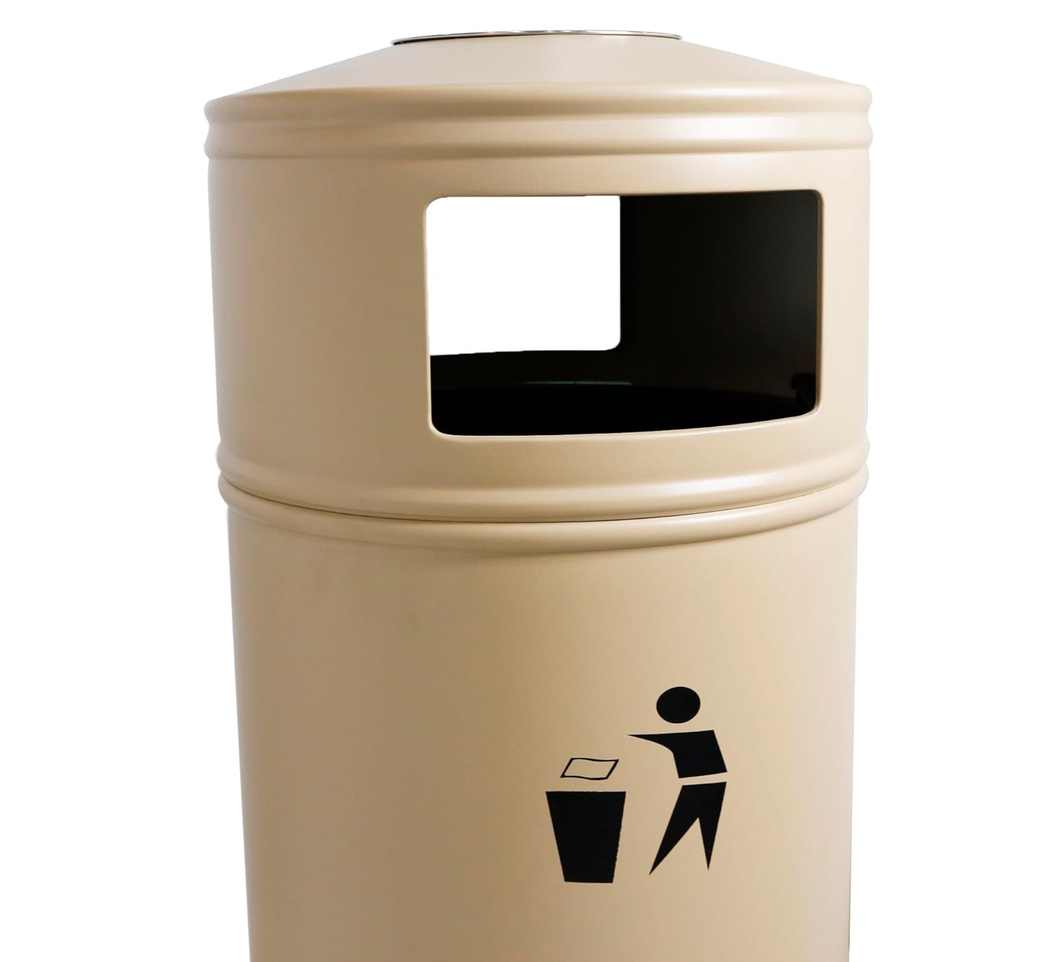 grace commercial outdoor trash can with ashtray multifunctional creative trash can ashtray outdoor waste bins (beige)