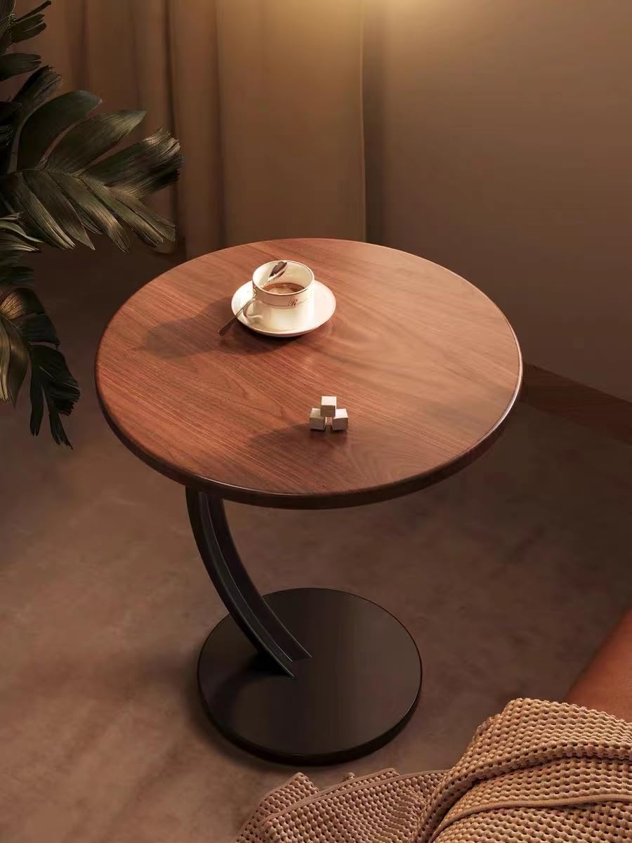 airfulae round side table, end table for small spaces round coffee table wood rustic nightstand bedside table sofa table coffee snack table drink table for living room,bedroom