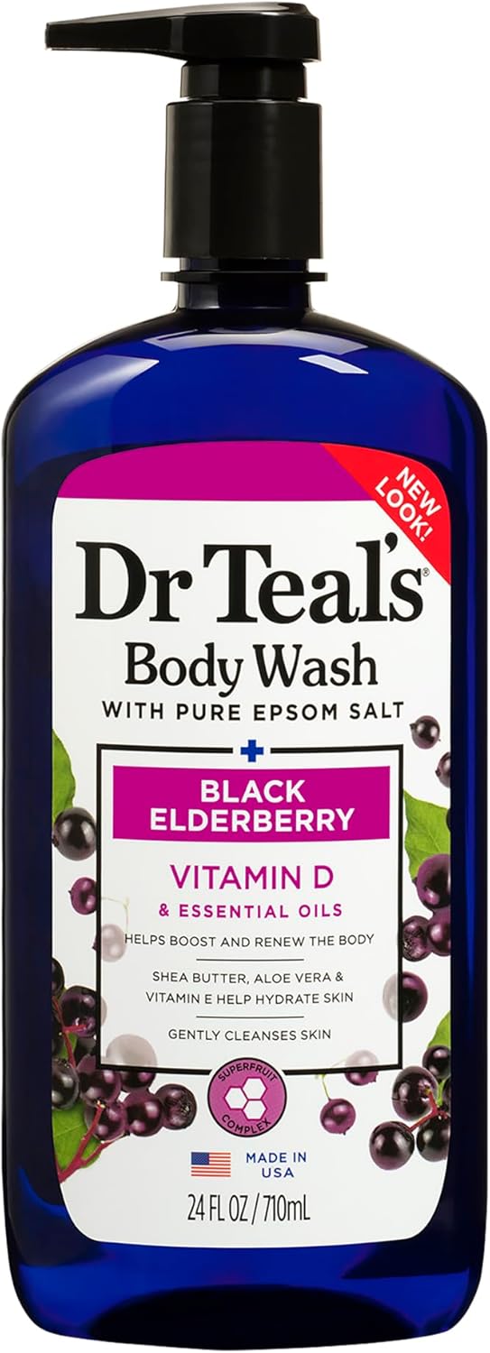 dr teal's body wash with epsom salt black elderberry 710ml