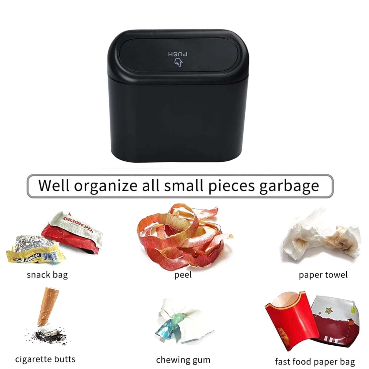 Car Trash Can With Lid, 2 Packs Leakproof Vehicle Garbage