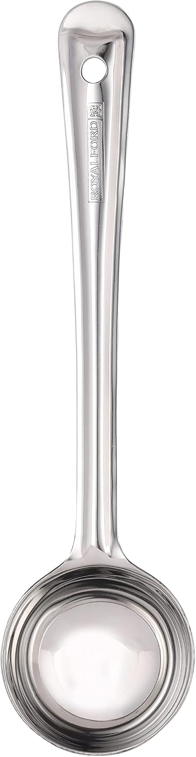 royalford 28 cm stainless steel basting ladle rf11482| ideal for cooking and serving food| premium quality ladle, food grade, elegant and lightweight design| silver