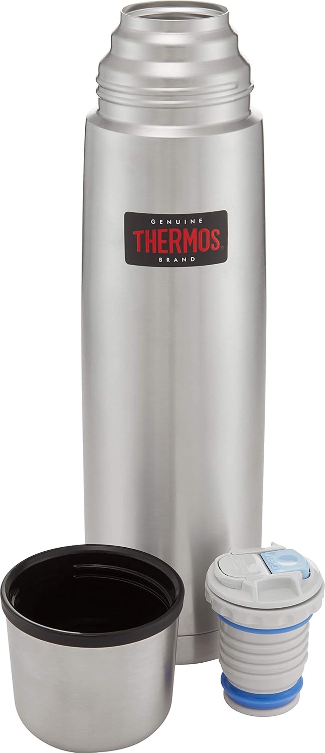 thermos stainless steel vacuum insulated steel flask 1000 ml, fbb 1000sbk, vacuum flask, thermal flask, insulated water bottle