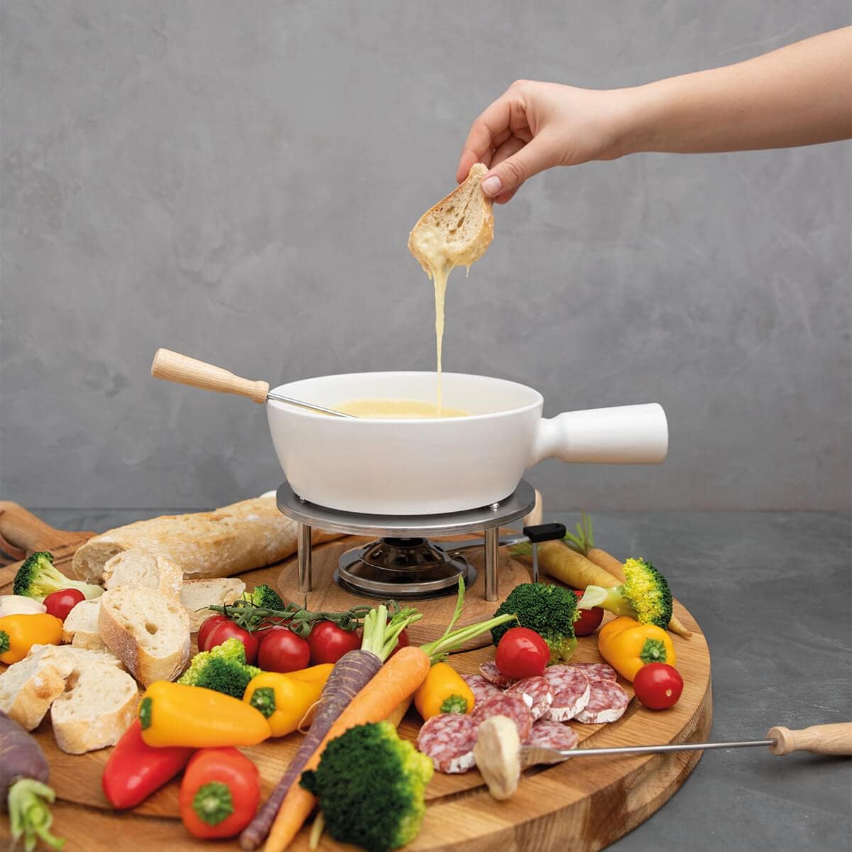 boska fondue set bianco for 965 grams of melted cheese 1,3 l