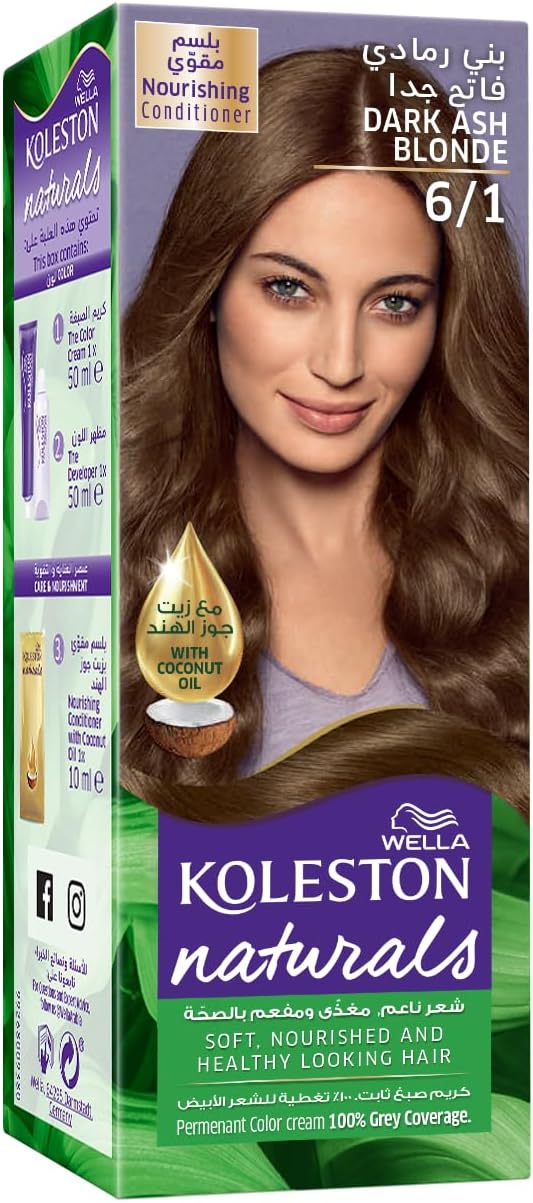 wella koleston naturals hair color 6/1 dark ash blonde