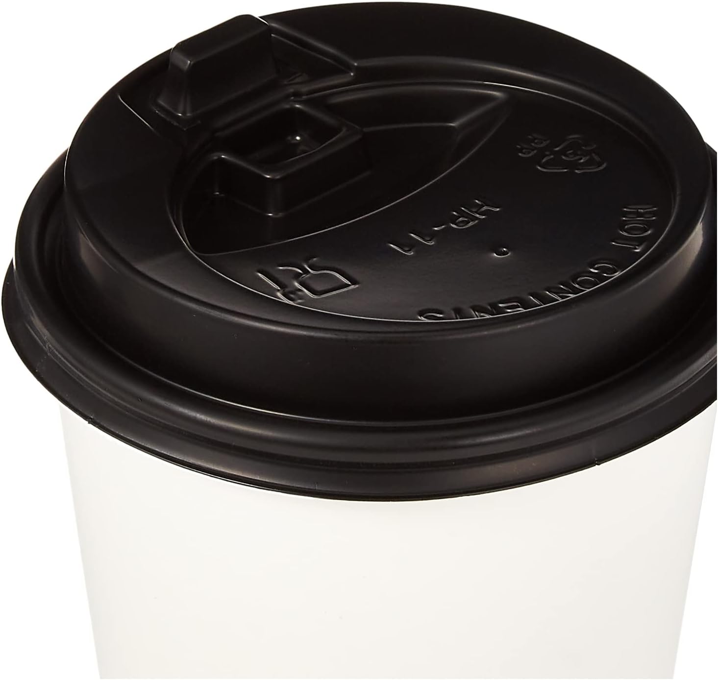 soft n cool hotpack disposable heavy duty paper cup white 12 ounce with black lid, 10 pieces for hot & cold drinks, coffee & tea.