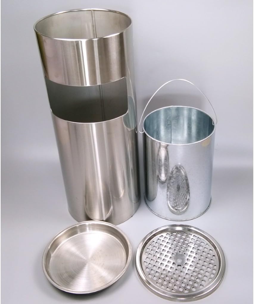 yc electronics & outdoor recycling bins trash cans modern minimalist thick stainless steel trash can, hotel lobby ktv trash can, with ashtray large trash can, cylindrical, square waste dustbins