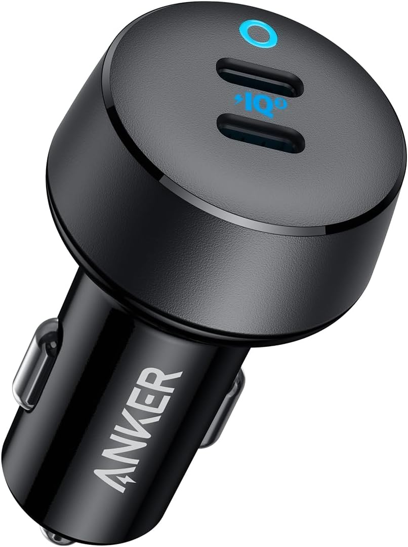 anker usb c car charger, 40w 2 port poweriq 3.0 type c adapter, iphone 16 car charger, powerdrive iii duo with power delivery for iphone 16/15/14/, samsung, huawei, xiaomi, redmi, vivo, oppo and more