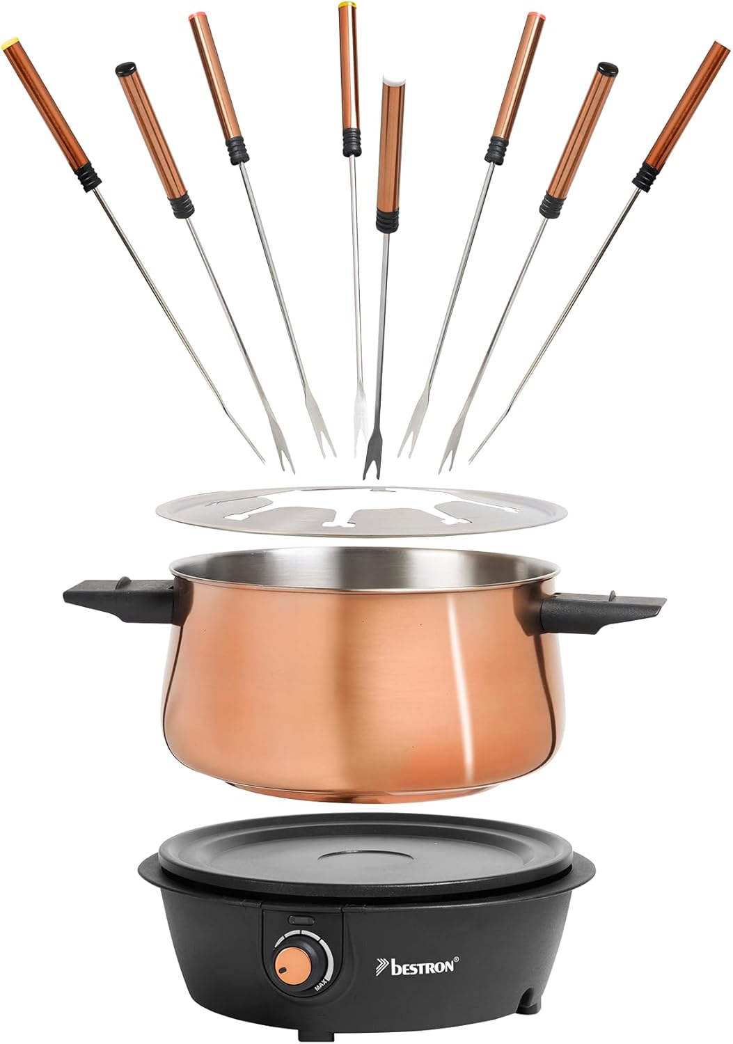 bestron best fondue set afd850co kupfer