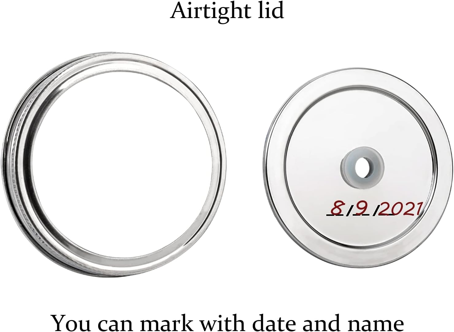 jillmo fermentation kit for wide mouth jars 4 airlocks, 4 silicone grommets, 4 stainless steel wide mouth mason jar fermenting lids with silicone rings (4 set, jars not included)