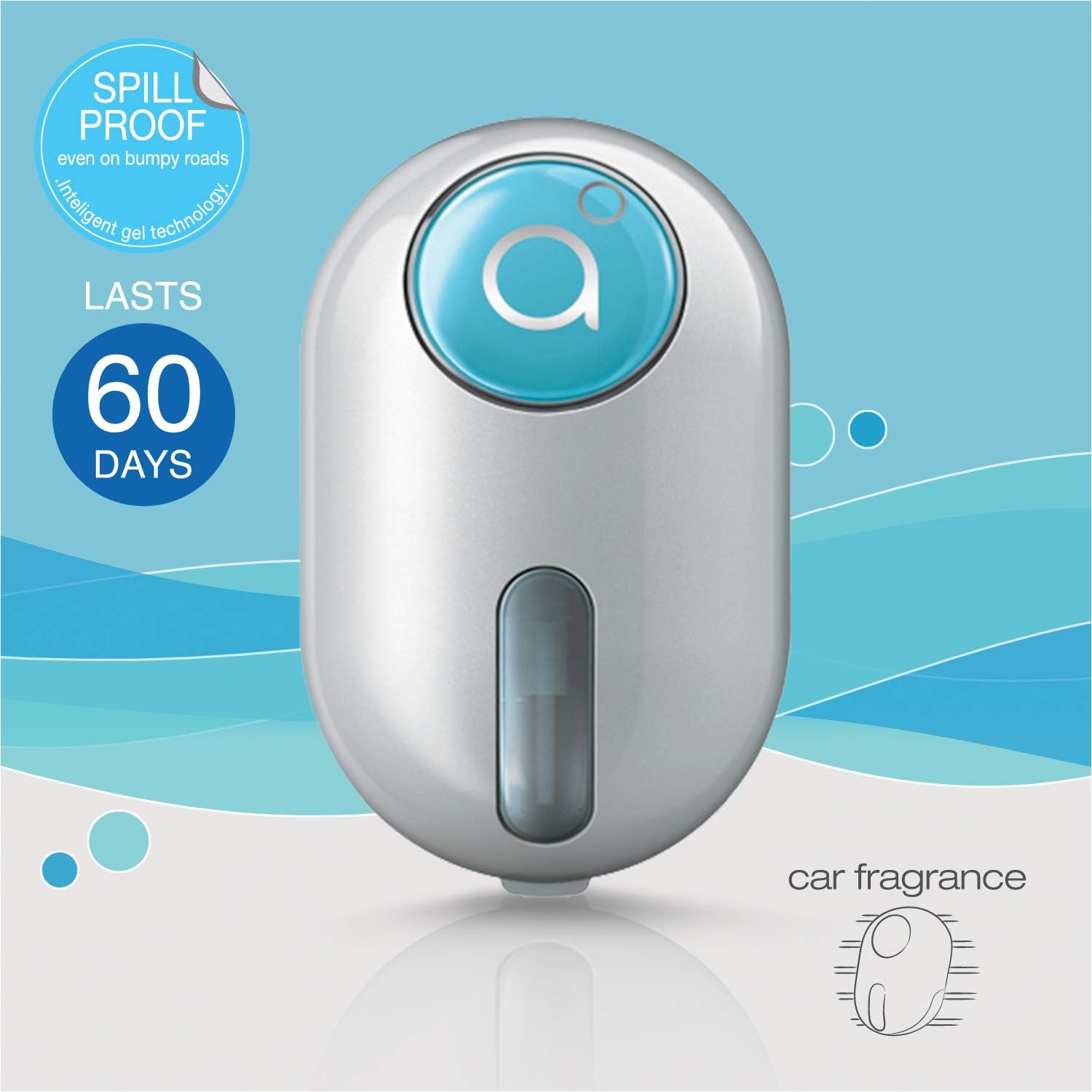 godrej aer click, car vent air freshener kit cool surf blue (10g)