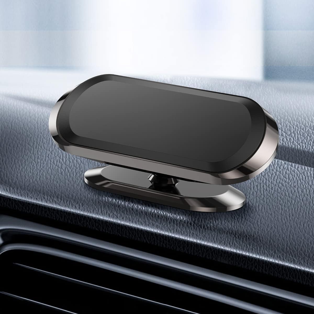 nalanda® magnetic phone mount for car strong magnet car phone holder car mount 360° adjustable universal dashboard holder fits iphone samsung all smartphones with adhesive black