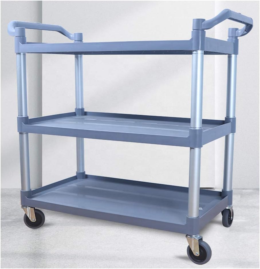 dr. utility rolling cart serving thick plastic 3 ter trolleys
